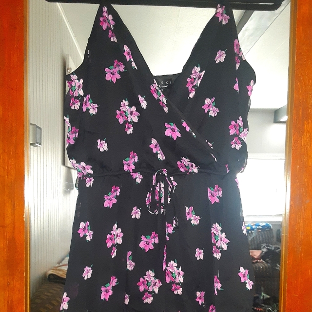 Black Floral Romper